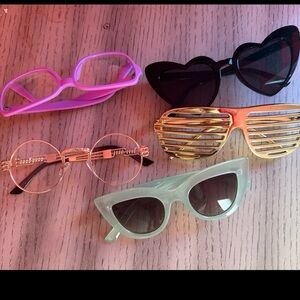 Assorted Women's Fashion Sunglasses Set - Pink, Black, Gold, Green, Rose Gold